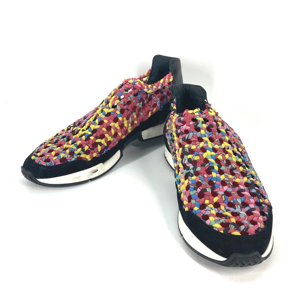 スニーカー スリッポン 編み込み シューズ 靴 レザー マルチカラー