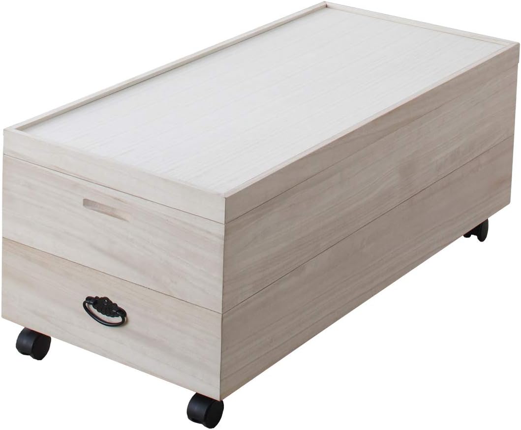 桐衣装箱 木地仕上げ 幅91×奥行41.5×高さ36.5cm 桐箱 キャスター付き 着物 桐衣装ケース AKU1008568 7,824円