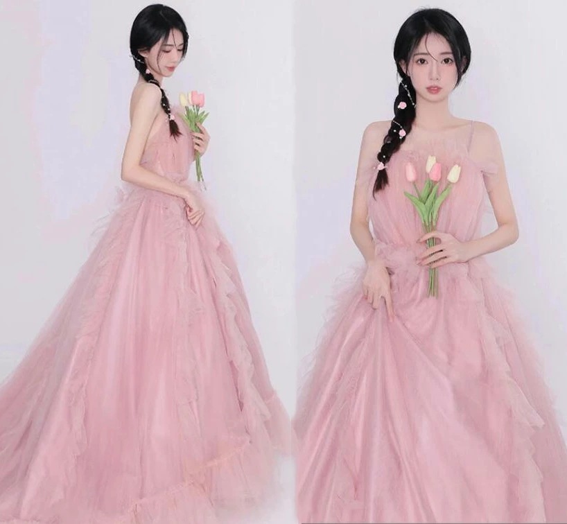 ウェディングドレス お姫様 ワンピース 成人式ドレス エレガント 可愛い 花嫁ドレス 結婚式ドレス 前撮りドレス 後撮り フォトウェディング撮影 高級感 パーティードレス ロング 二次会ドレス 披露宴