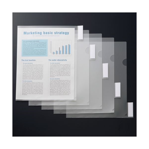 （まとめ）G-Aim インデックス付クリアホルダーA4 5山 YG-05 1組 [x30セット]