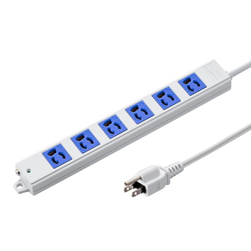 工事物件タップ 3P 6個口 3m ブルー TAP-K6-3BL