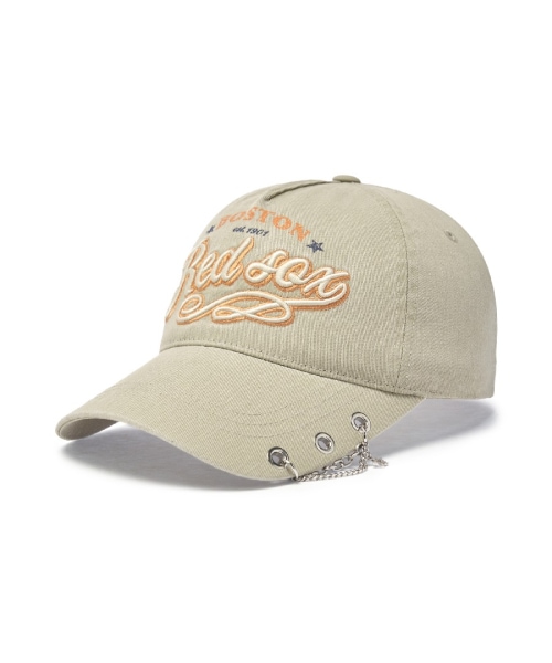 【MLB】 VINTAGE CURSIVE JEWELRY UNSTRUCTURED BALL CAP BOS BEIGE キャップ 正規品