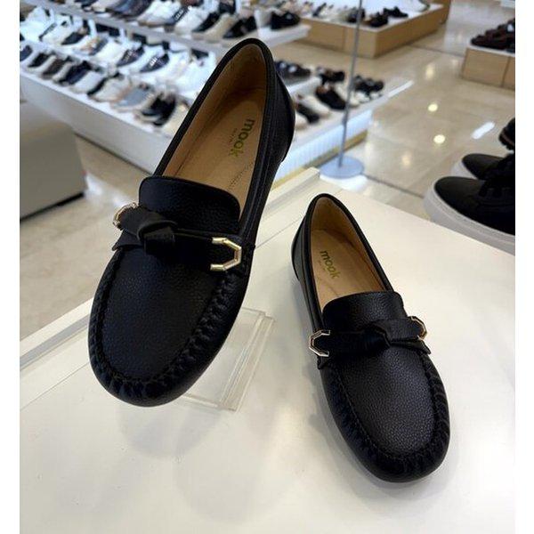 女性リボンディテールカジュアル縫合短靴 422207 GA ブラックa