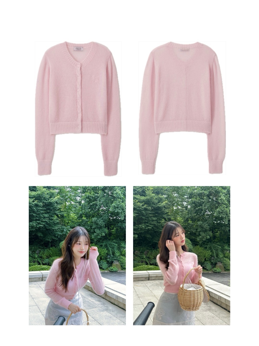 [NEW] MOHAIR WOOL BLENDED CARDIGAN : PINK (IVE WONYOUNG 着用)
