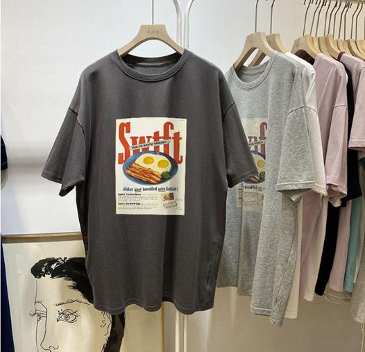 夏の新しい綿大型サイズの女性の短いスリーブ付きTシャツ