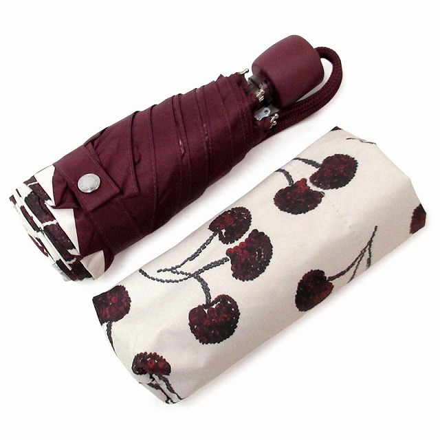 コーチ カサ COACH アウトレット 傘 晴雨兼用 99%UVカット チェリープリント フルーツ柄 折り畳み傘 CDF36 SVCAH