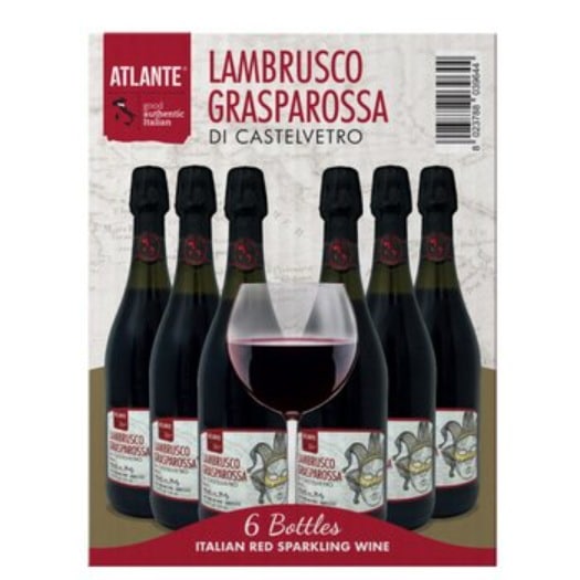 【倉庫直送】　ランブルスコ グラスパロッサ DOC セミ ドライ 750ml x 6 本 5,444円