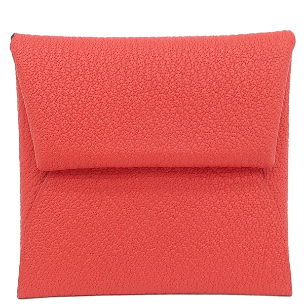 エルメス HERMES コインケース バスティア シェーブル ローズテキサス シルバー金具 新品 未使用 W刻印（2024年製） 【箱】【中古】
