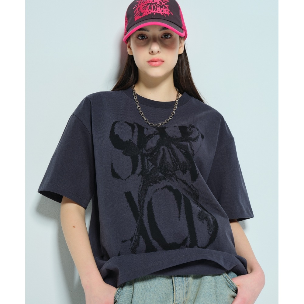 スローアシッド 5/30 配送   ラスティロゴショートスリーブ T シャツ [チャコール]