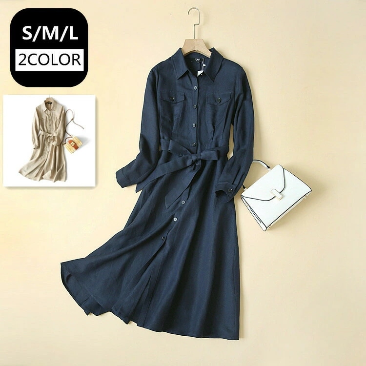 リピーター続出ロングシャツワンピース ワンピース ドレス ドレス 亜麻 二次会 結婚式 大人 上品 入園式 卒業式 入学式 OL パーティードレス ドレス フォーマル レディース ロング丈 ひざ下