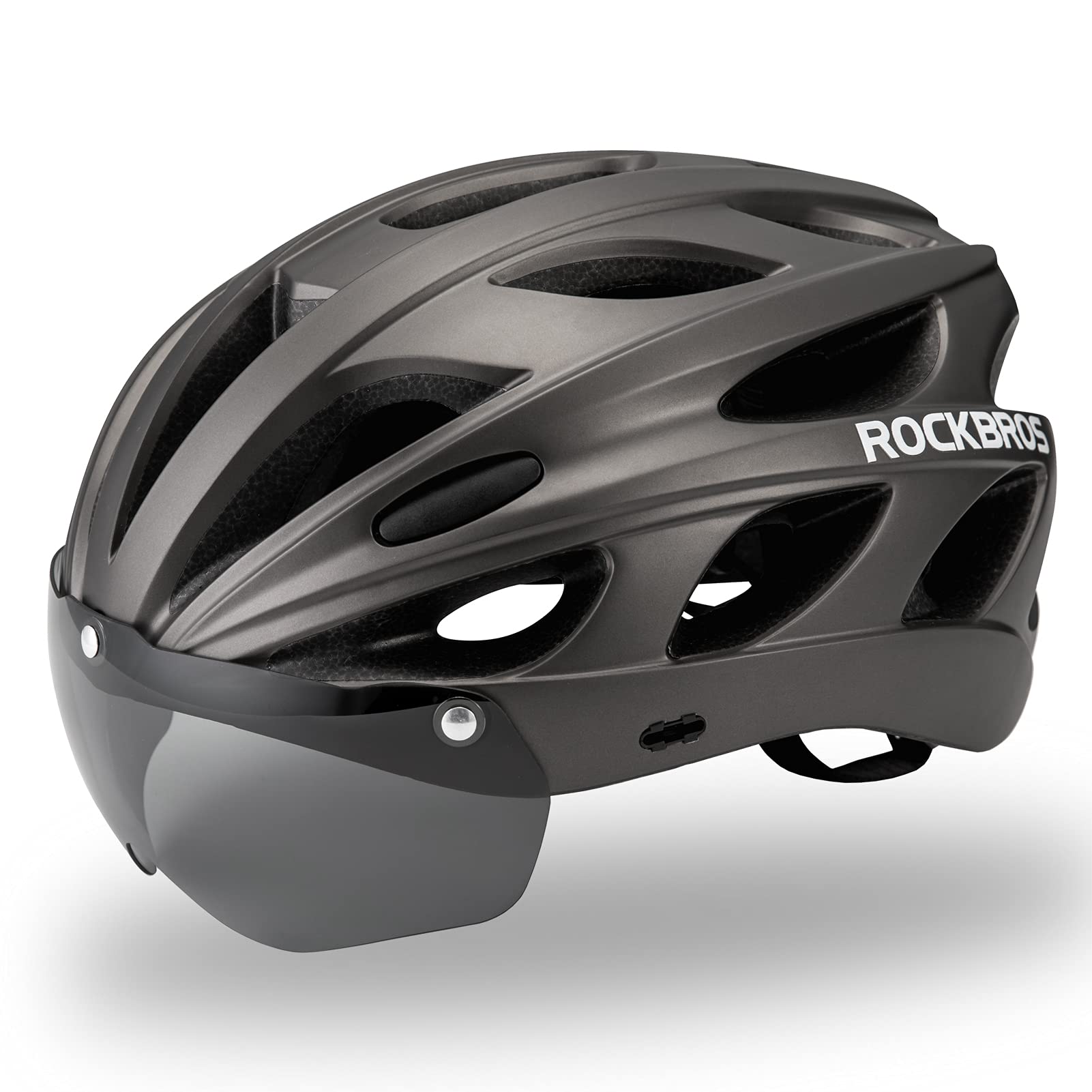 ROCKBROS(ロックブロス)自転車 ヘルメット 大人 ロードバイク CE認証 超軽量 高剛性 通気性 磁気ゴーグル サンシェード付き サイクリング 通勤 通学 サイズ調整可能 57-62cm レデ