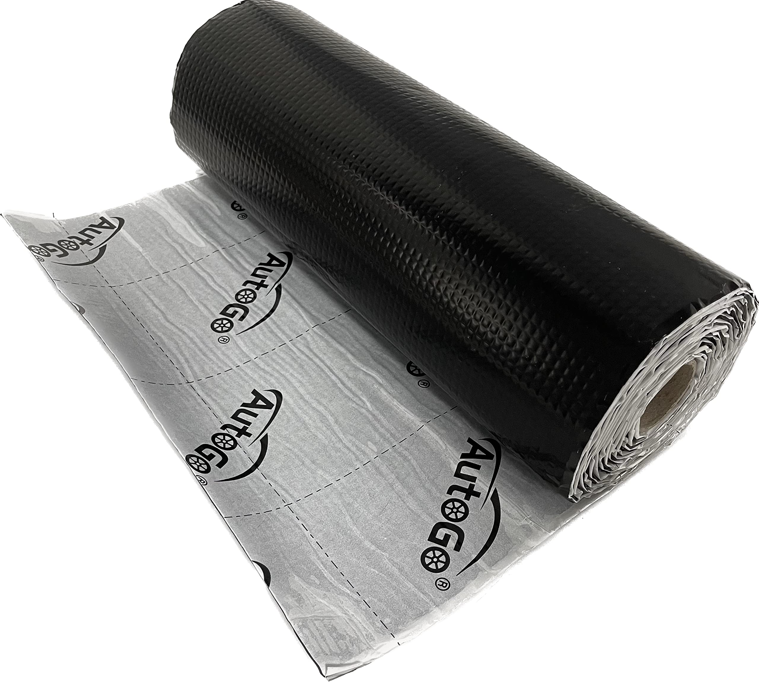 AutoGo 制振シート 車 デットニング材 【制振吸音断熱】 厚み2.3mm×幅46CM×長さ5M 表面アルミ箔+裏面ブチル材テープ ハサミでカット可能 接着剤が不要【ブラック格子模様】