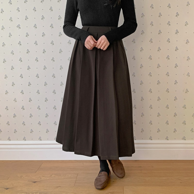 [tsk0725] 韓国ファッションフィットピントウールウールロングスカート 5,080円