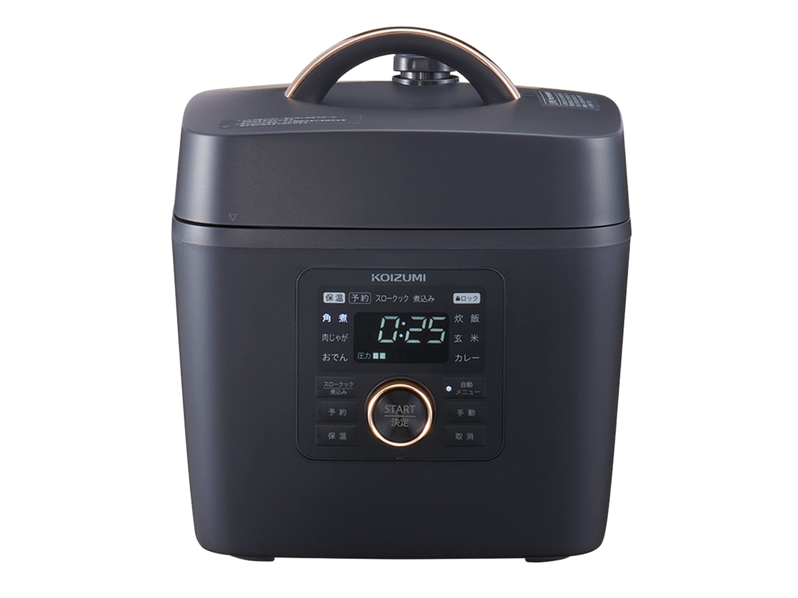 コイズミ マイコン電気圧力鍋 1.6L 6種類自動メニュー ワンタッチ 52品搭載レシピブック付き ブラック KSC-3502/K