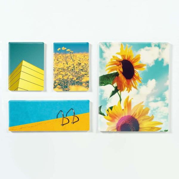 ファブリックパネル アートフレーム 飾り 情景 ナチュラル 壁掛け ウォールデコレーション 自然 緑 ひまわり 向日葵 青空 おしゃれ 映える 芸術 4枚セット