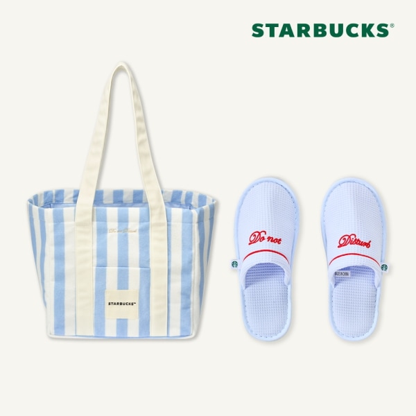 【starbucks】 スターバックス ホテル マルチ ビッグ テリーバック + ルームシューズ M 韓国スタバ