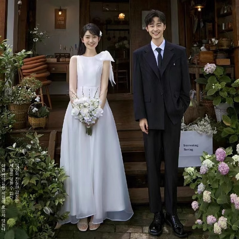 パーティードレス2024大人気 新作 高級感 気質 ワンピース 花嫁ロングドレス 結婚式ワンピース 結婚式 ドレス ウェディングドレス 白 ロングドレス 韓国ファッション35