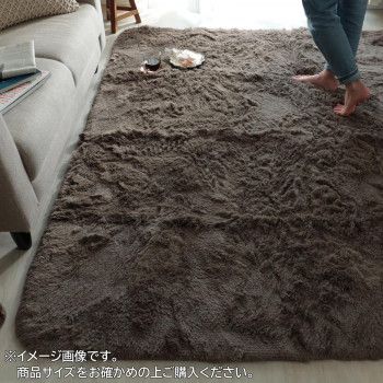 マイクロファイバーロングシャギーラグ　シフォン　130x190cm　グレージュ「GSCD508382」