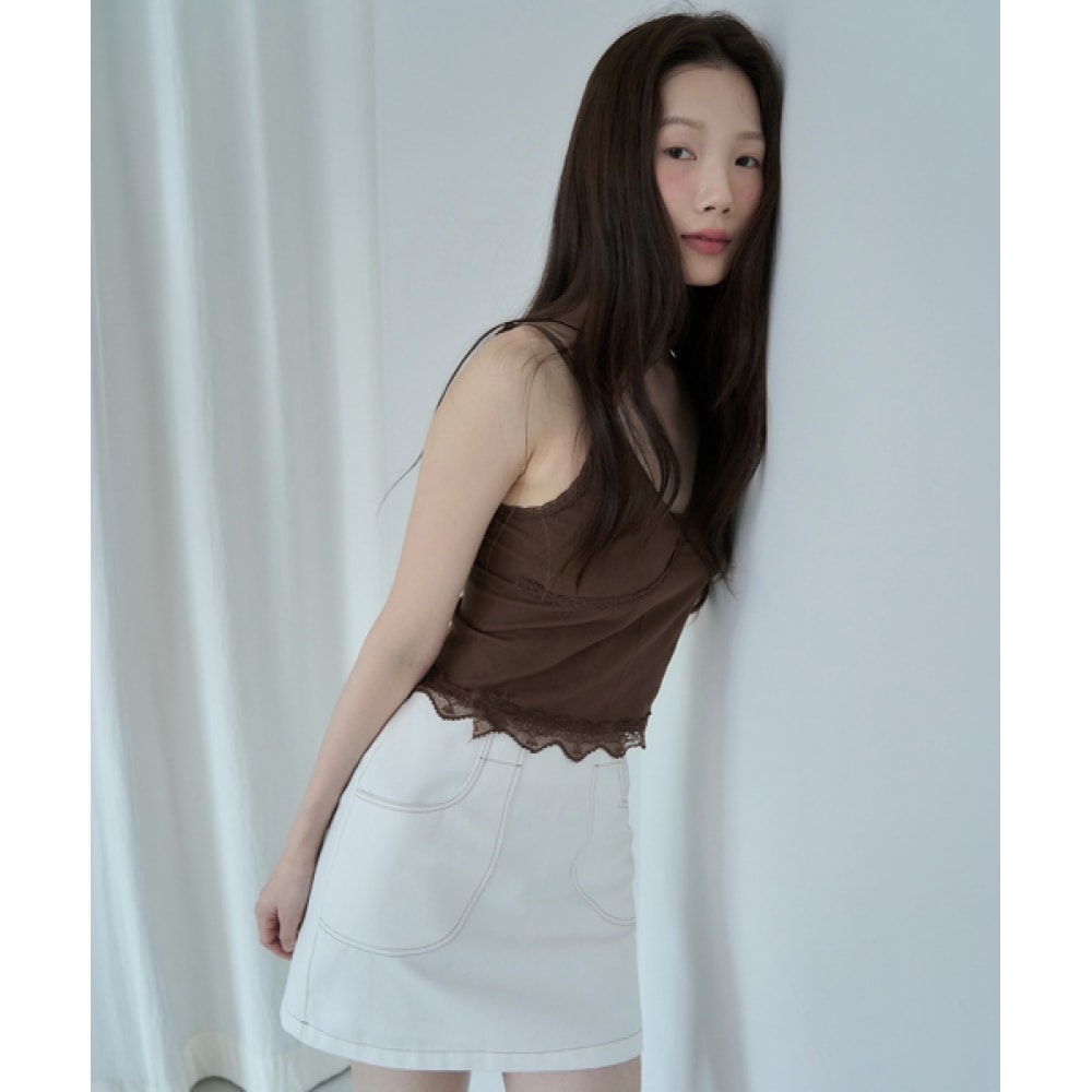 AMIDI デニムミニスカート_ホワイト