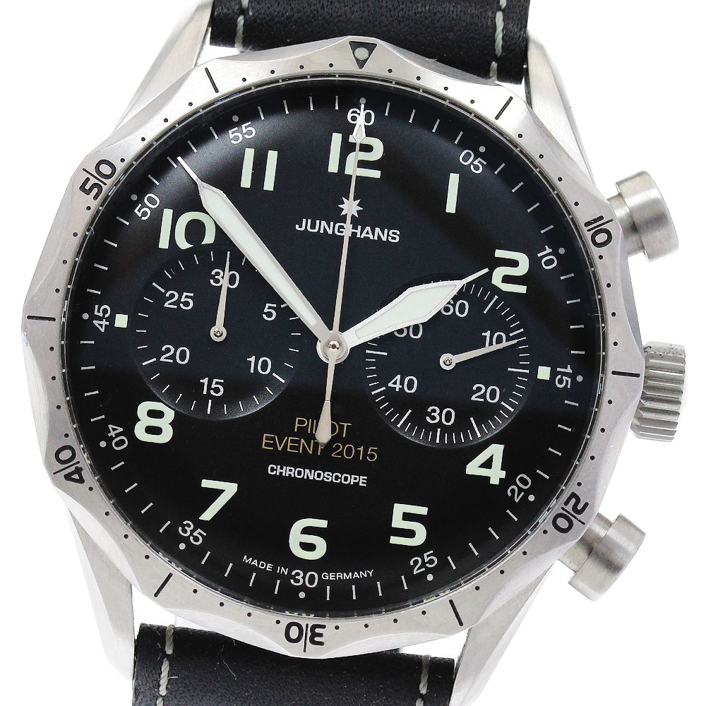 ユンハンス JUNGHANS 027/3592.00 マイスターパイロット クロノグラフ 自動巻き メンズ 良品 _871422【中古】