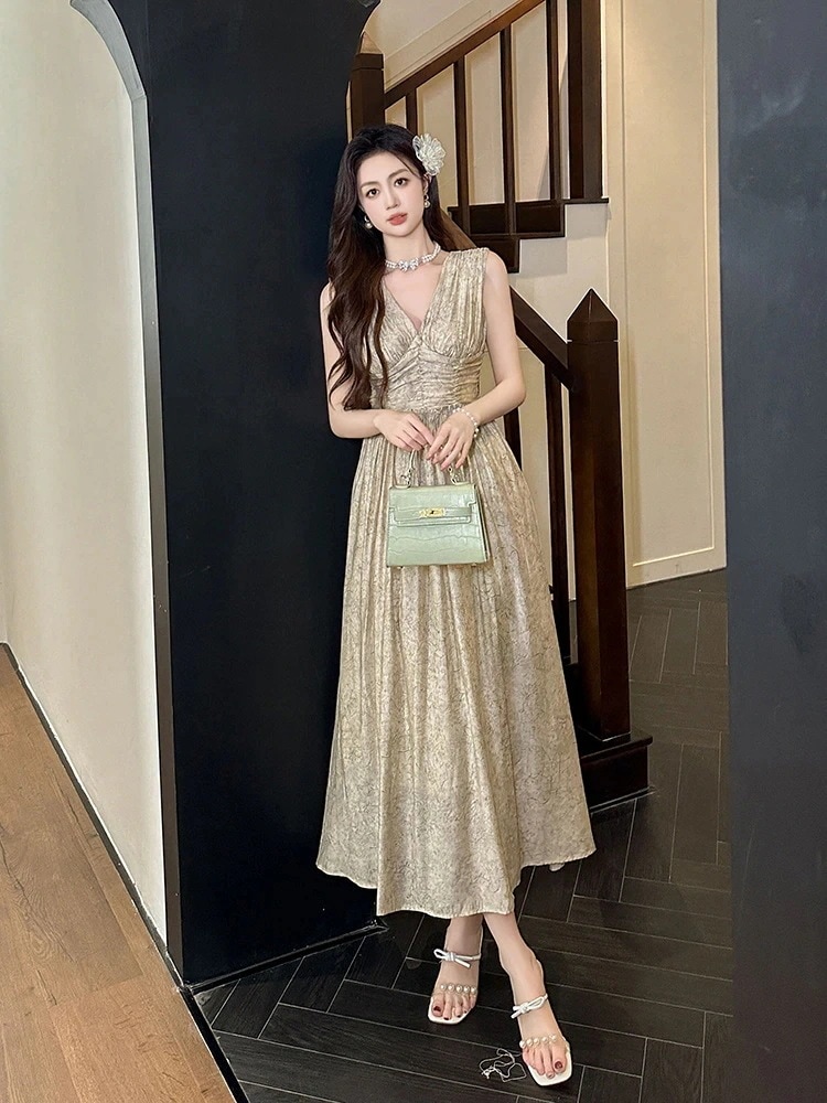 【3日で出荷】夏 イブニングドレス vネック Aライン 袖なし ドレス パーティー 着痩せ 大人 お呼ばれ 同窓会 披露宴 卒業式 結婚式 ウェディング 二次会 成人式