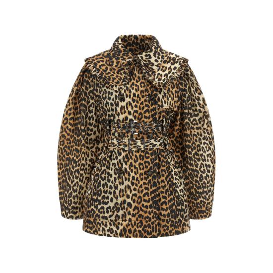 GANNI Women Coats A1010074 859 BROWN BLACK