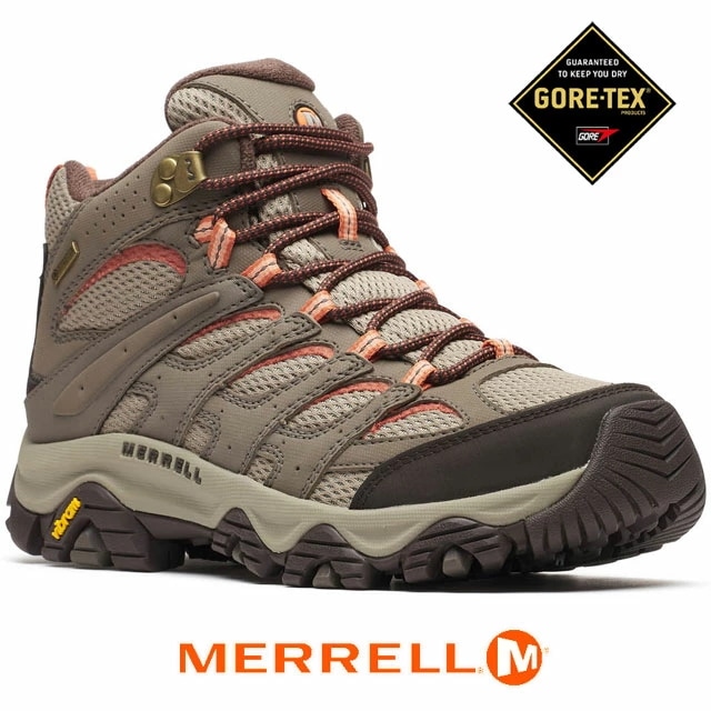 メレル ハイキングシューズ スニーカー レディース モアブ 3 シンセティック ミッド ゴアテックス ワイド ワイズ 防水 ミッドカット トレイルランニングシューズ アウトドア W500640W ブラ