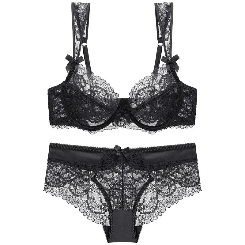 レディースレース下着透けるカップ大きいサイズ 可愛いセット下着 85BCD90D下着補正下着盛れるブラ愛されブラブラショーツセット