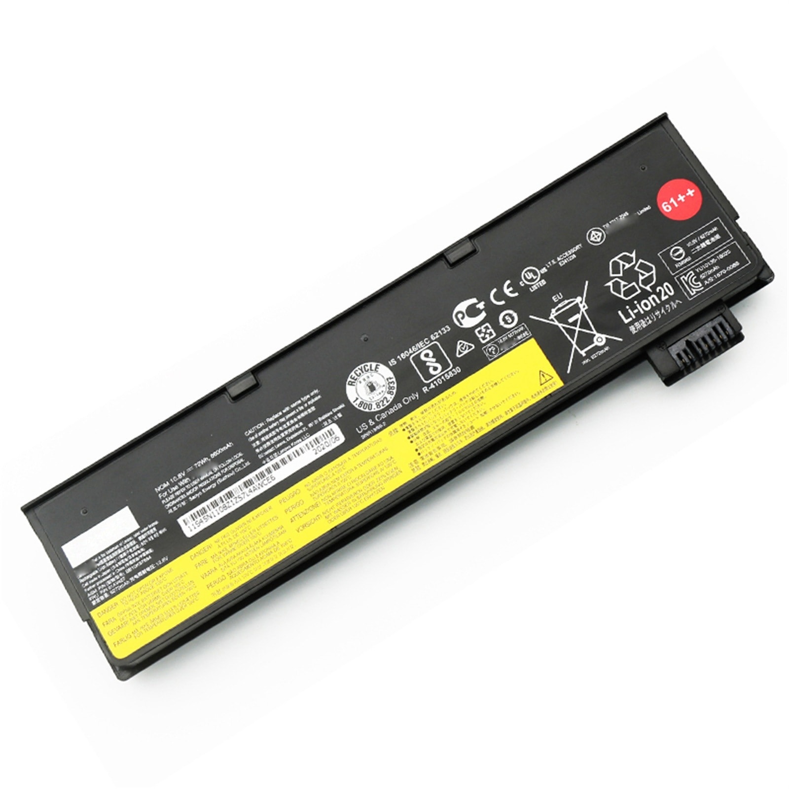 01AV427 電池・Lenovo/ThinkPadノートパソコン互換 72Wh/6600mAh T470 T480 P51S A485 TP00088A SB10K97580 01AV422 SB1