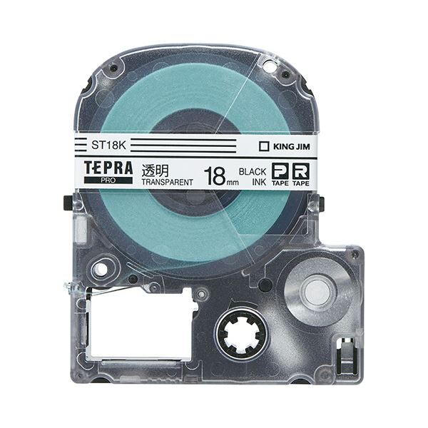(まとめ）キングジム テプラ PRO テープカートリッジ 18mm 透明/黒文字 ST18K-5P 1パック(5個)(×3セット)