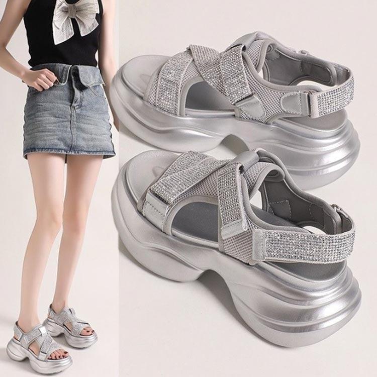 2025新製品のおすすめ厚底 サンダル スポーツサンダル 靴 グリッター キラキラ サンダル レディース カジュアル 華やか 歩きやすい