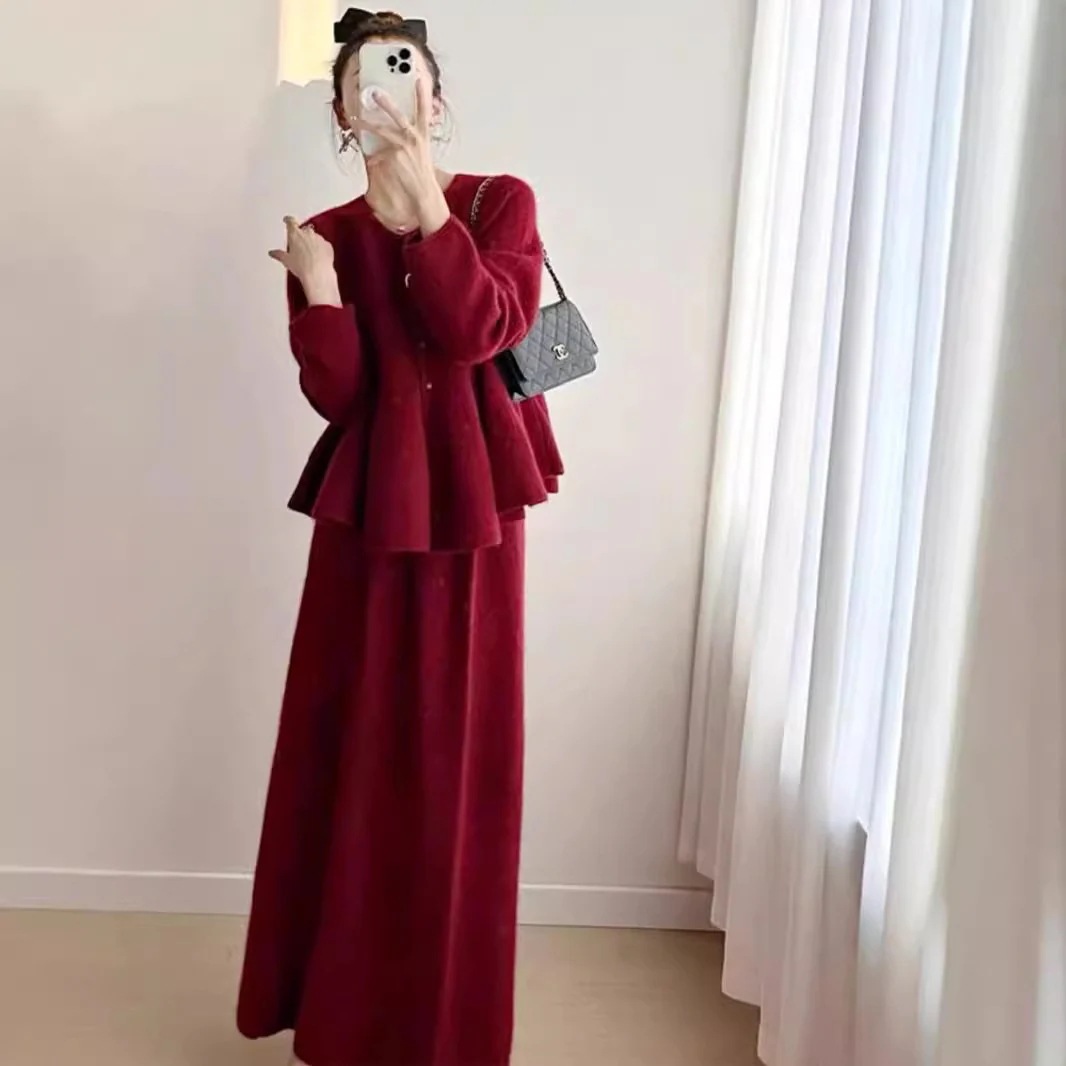 パンツロングパンツ小香風は秋に新しい中国式のセーターを着てスカートの女子秋服の新製品を編んだ