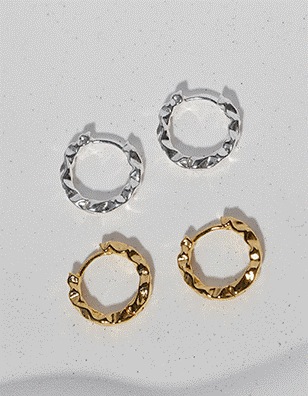 925シルバーユーフォリア ワンタッチ リングピアス 即納】[925 Silver]スパーク チェーン ワンタッチ リングピアス