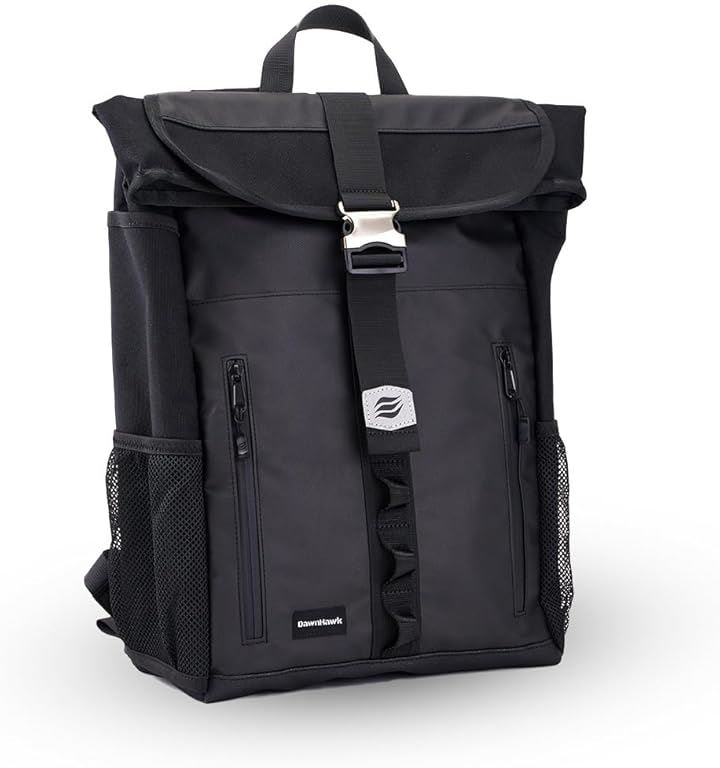 DAWNHAWK バイク リュック 防水 バッグ バッグパック ドリンクホルダー ツーリング 18L 防水ファスナー 背中ポケット 傘 収納 (ブラック, ミディアム) 8,960円