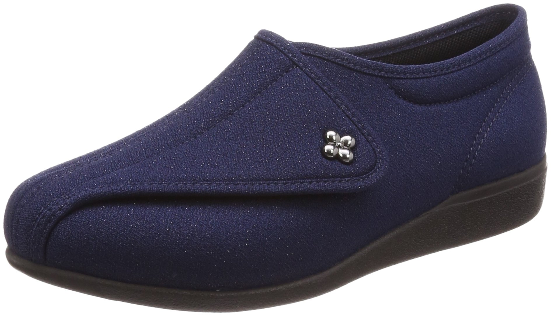 [快歩主義] 介護シューズ 軽量 転倒予防 リハビリ 幅広3E KHS L011 レディース ネイビーラメ 23.0 cm 3E 6,693円