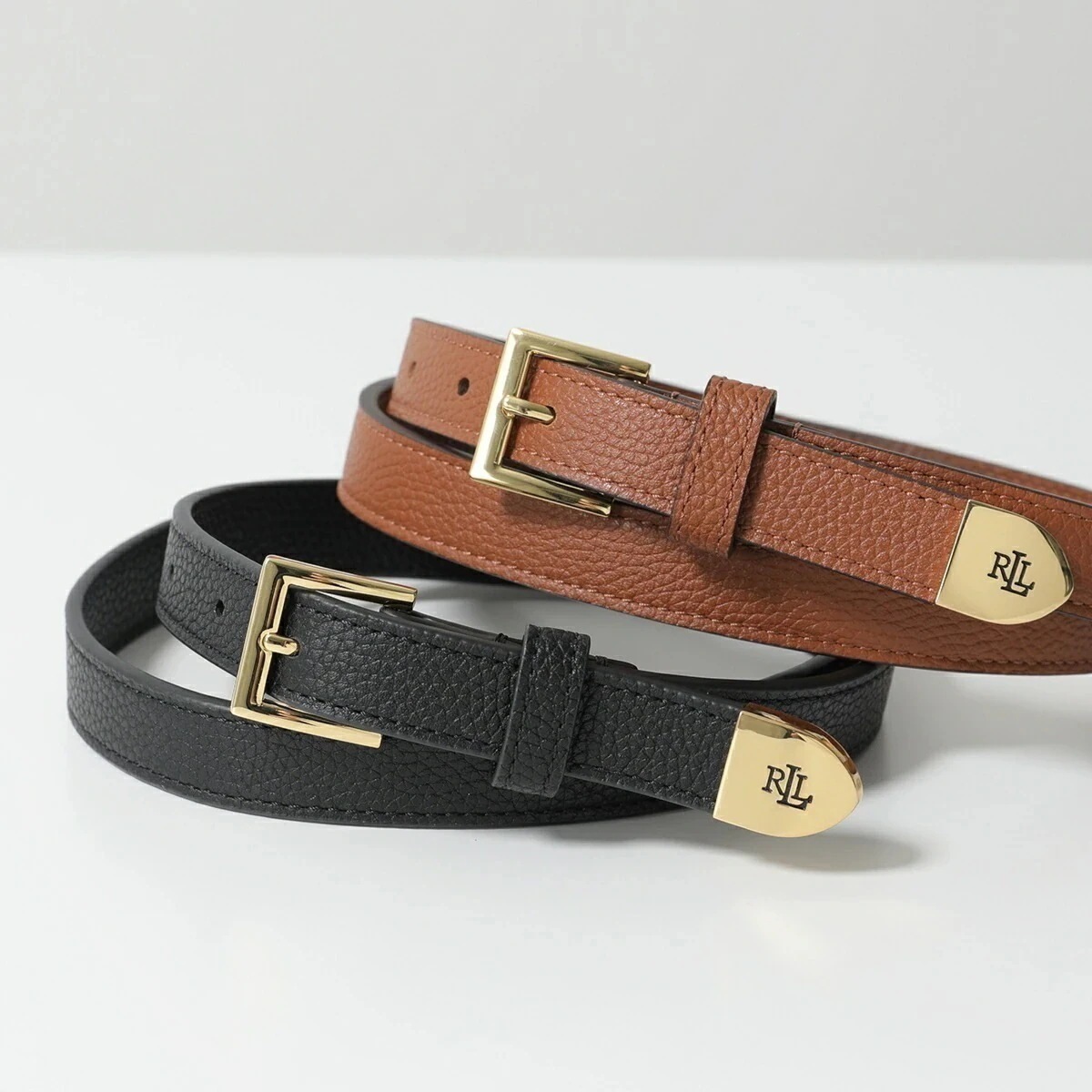 Lauren Ralph Lauren ラルフローレン ナローベルト 412912036 レディース レザー スクエアバックル カラー2色