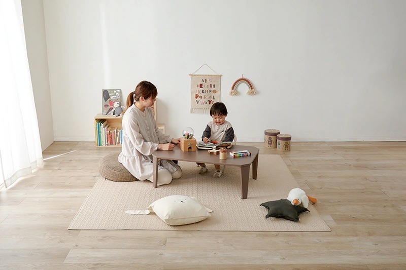 ローテーブル 折りたたみ おしゃれ ナチュラルモダン 机 デスク 木製 かわいい くすみカラー 棚 折り畳み 完成品 90cm