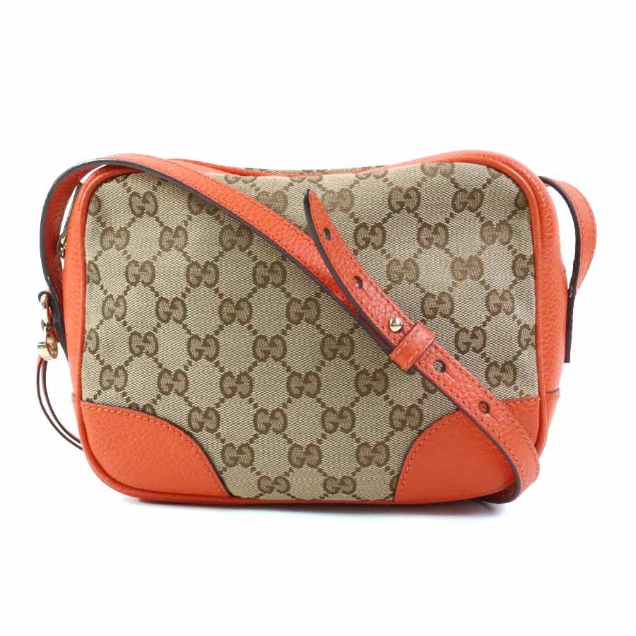 グッチ GUCCI 斜め掛けショルダーバッグ GGキャンバス キャンバス/レザー ブラウン/オレンジ レディース 449413 e58743a