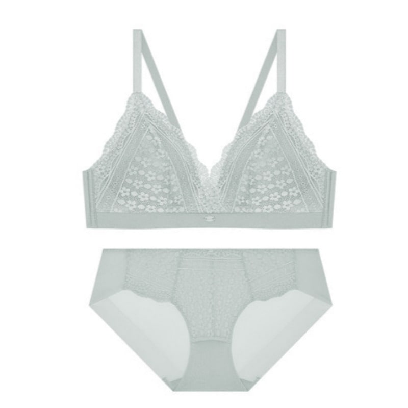 コンフォート バンド レース ブラレット パンツ セット - ライトミント L 100