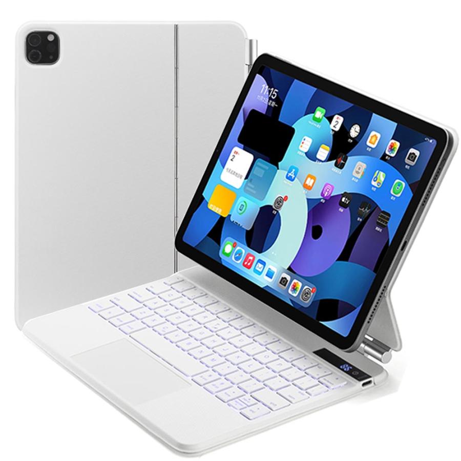 アイパッドエア / iPad Air / 第4世代 / 第5世代 / マジックキーボード仕様 ケース LEDバックライト US配列 ローマ字入力 WH
