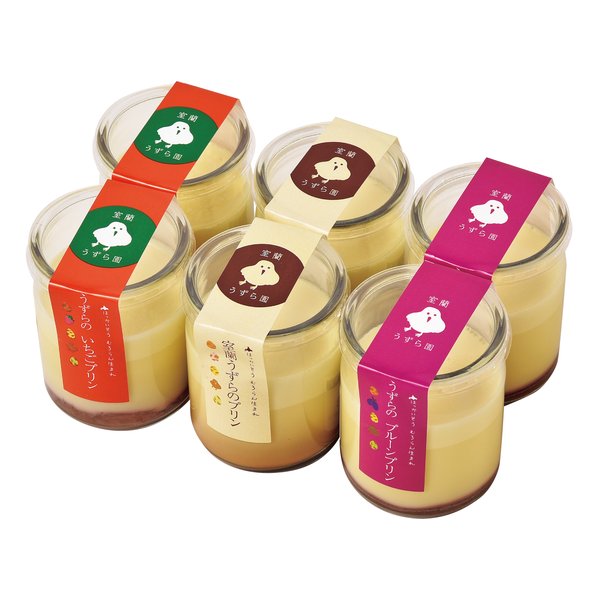 室蘭うずらのプリン 3種/各2個/6個セット ZOA630563711