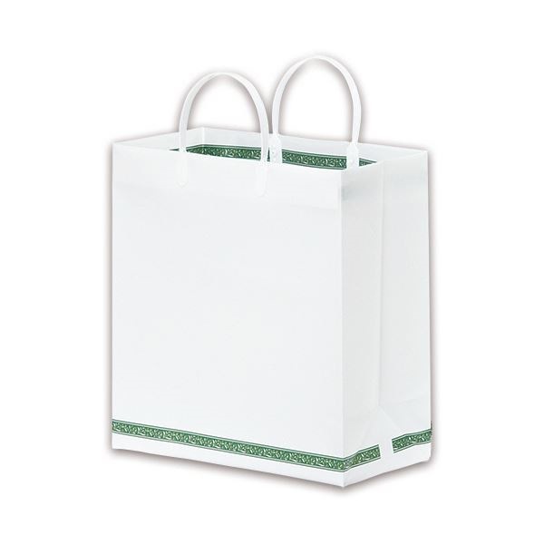 （まとめ） 日生化学 エコパールバッグ M ヨコ320タテ350マチ幅150mm フラワ-リボン15 1パック（10枚） 5セット