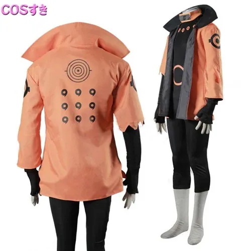 セット販売 NARUTO ナルト うずまき ナルト 六道仙人モード 衣装 道具 鞄 靴 かつら 5点 風 コスプレ衣装 コスチューム　cosplay 変装