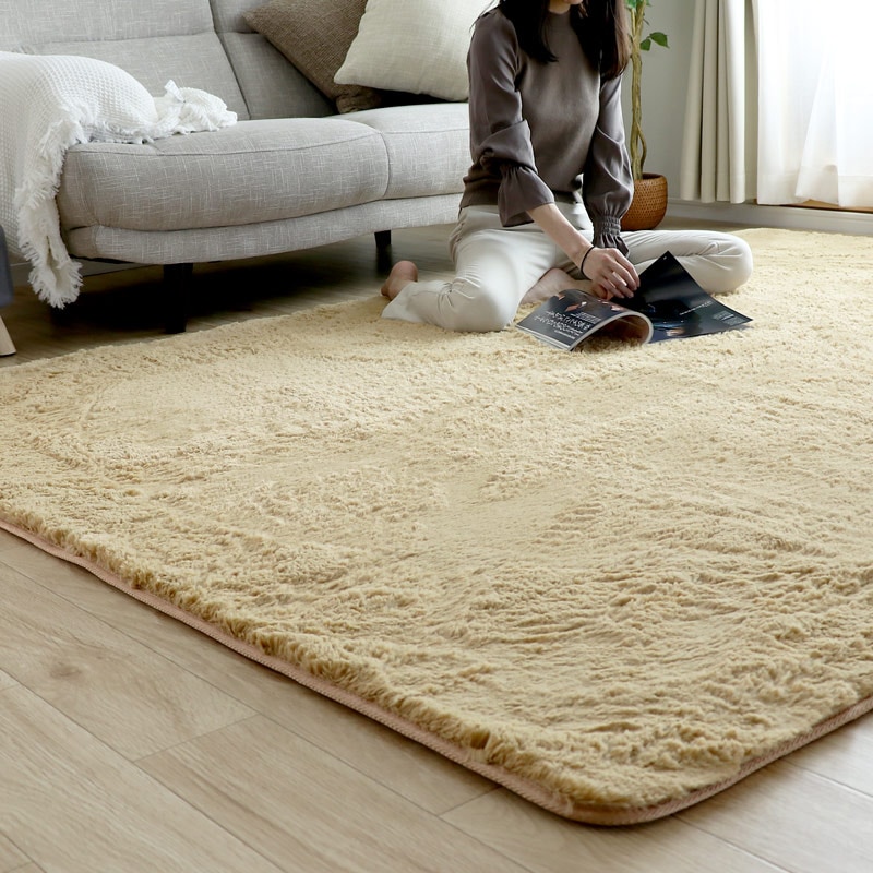 ふわふわ シャギーラグ 200300cm 長毛 毛足25mm ラグ ラグマット 滑り止め 西海岸 絨毯 マット 北欧 カーペット おしゃれ ラグ 秋 冬 ホットカーペット