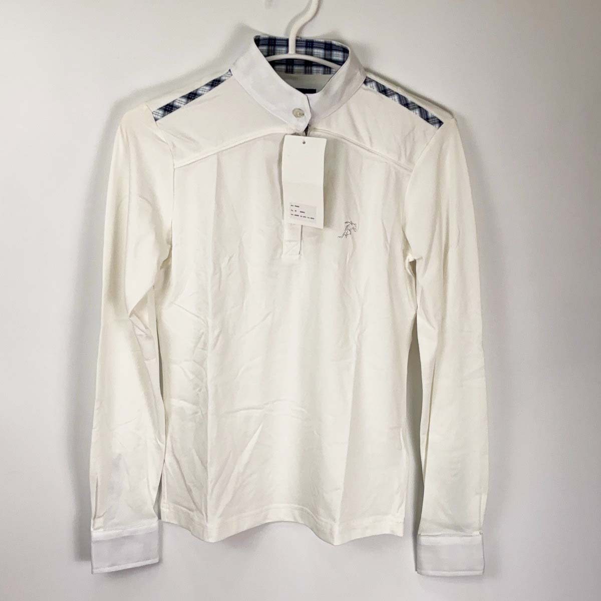 【中古・未使用品】ANNA SCARPATI アナ スカルパティ BIANCO ロングスリーブ 長袖 ライディング シャツ 42 ホワイト レディース 乗馬 馬術