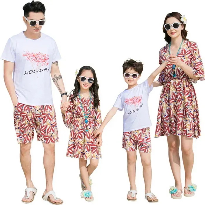 【20点セット】メガ割親子お揃い　親子カップル　Tシャツ　ショートズボン　ワンピース　親子ペア　男の子女の子ママパパ　兄弟お揃い　姉妹お揃い　ディースワンピース　メンズＴシャツ　大人用 子供用　夏服