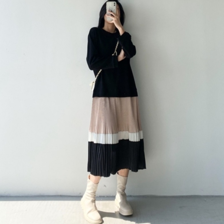 ワンピース デート ミモレ ミモレ丈 袖あり かわいい 大人可愛い きれいめ シンプル カジュアル 大人 上品 おしゃれ お洒落 主役級 存在感 春 秋 10代 20代 30代 レディース 女性用