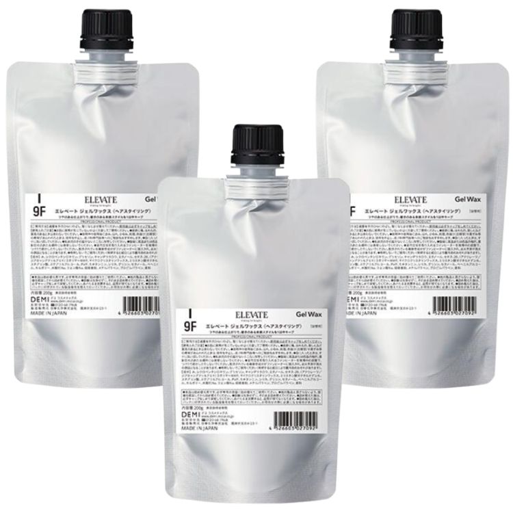 3個セット デミコスメティクス エレベート ジェルワックス 200g 詰替 メンズ ワックス ジェル
