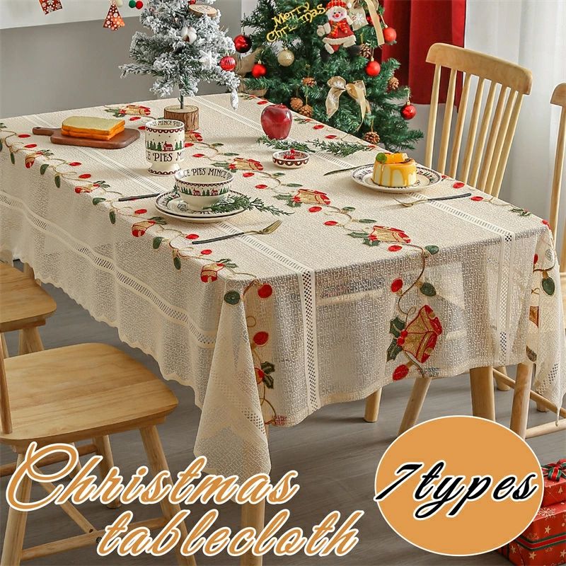 SNSで話題沸騰！テーブルクロス クリスマス用 北欧 長方形 正方形 テーブルカバー 柔らかい 食卓カバー お正月 新年 レース 雰囲気 部屋飾り 店飾り デスクマット パーティー 贈り物 多用途 家