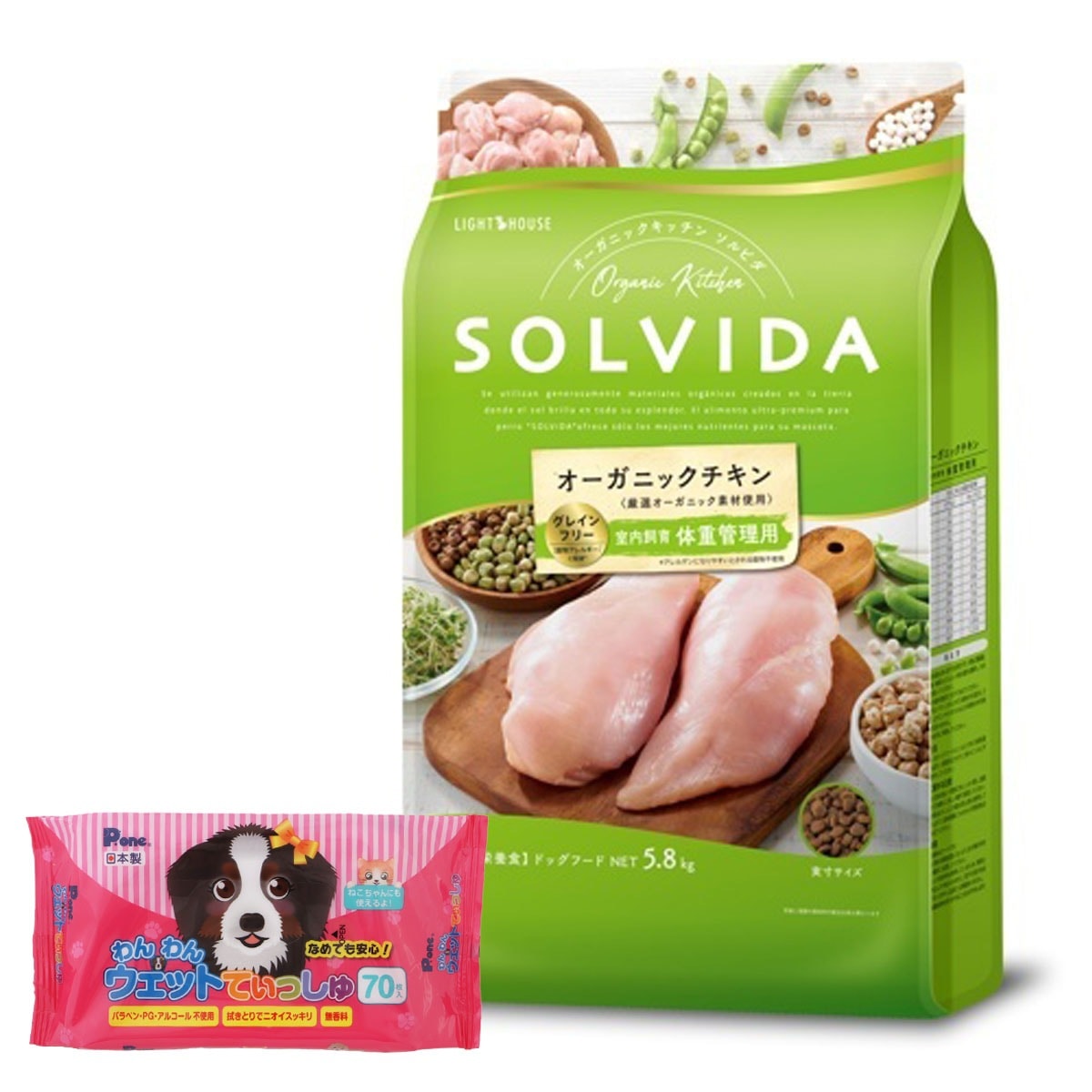 ドッグフード グレインフリー チキン 室内飼育体重管理用 5.8kg【わんわんウエットてぃっしゅ1個付き】